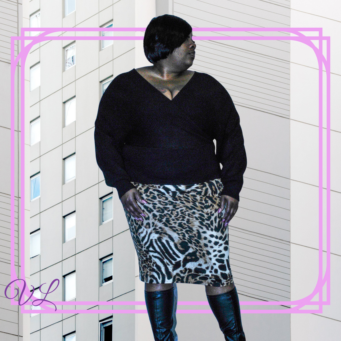 The Ariah is a black dolman surplice heavy knit sweater. This sweater feels like being wrapped up in a soft blanket. Made in China of viscose, polyester, and nylon knit blend. The Ariah has a plunging v neckline in the front and back. With large roomy sleeves that slim up at the wrist. Be ready to take on any chilly day with this sweater. The Ariah runs true to size and looks great on.